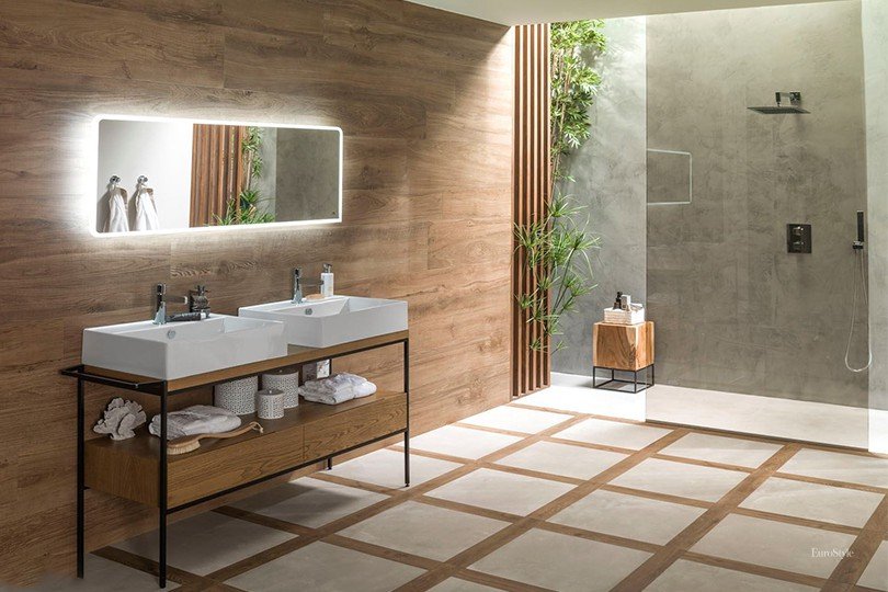 Phòng tắm nhà thiết kế theo phong cách hiện đại tối giản