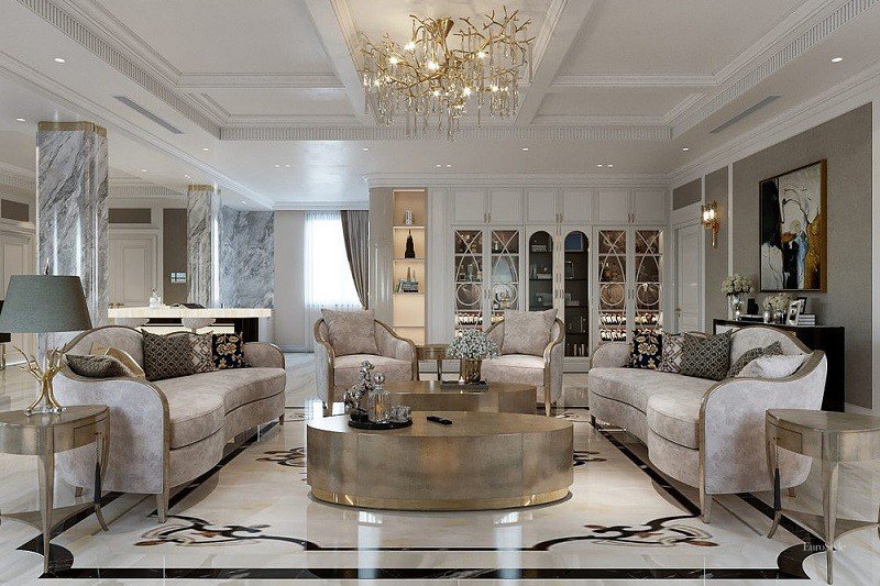 Thiết kế nội thất căn hộ Penthouse cao cấp mang phong cách Tân cổ điển