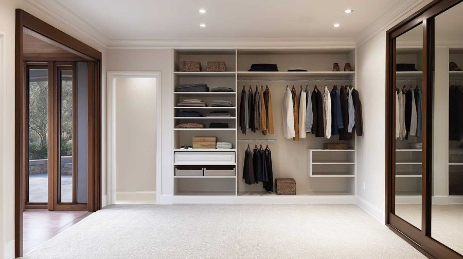 tủ quầo áo âm tường cao cấp