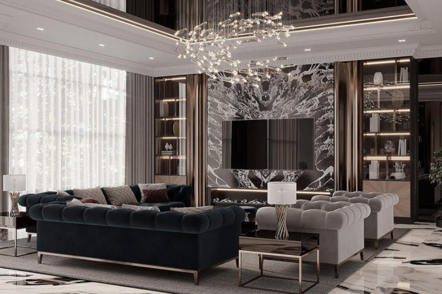 Thiết kế nội thất sang trọng tôn vinh vật liệu cao cấp