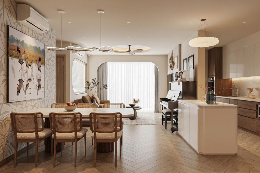 Không gian chung cư hoàn thiện theo bản vẽ thiết kế nội thất