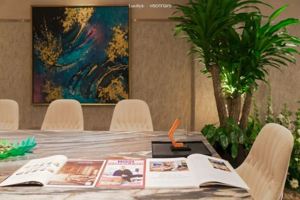 The sophisticated space at the EuroStyle showroom, where the Meta-Luxury philosophy materializes through every display detail.