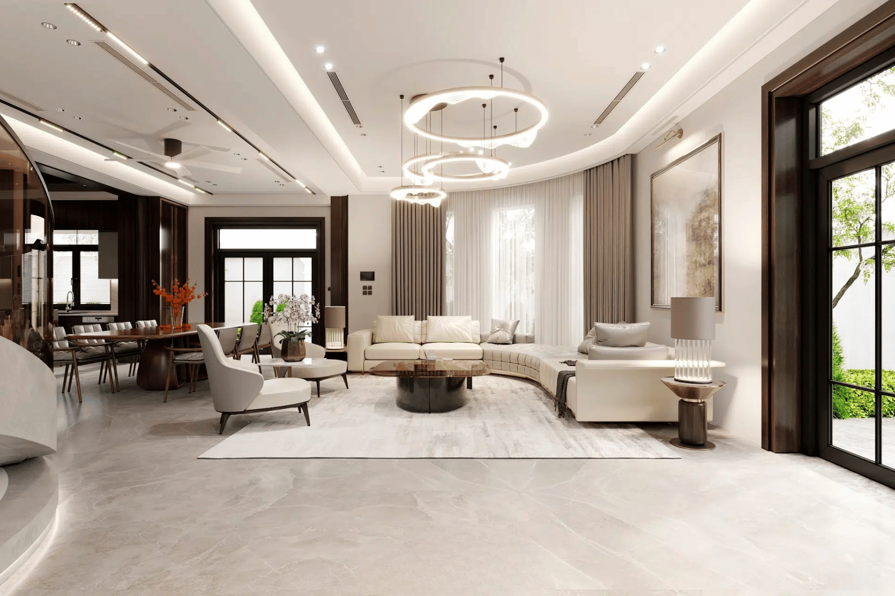 Phòng khách thiết kế nội thất luxury