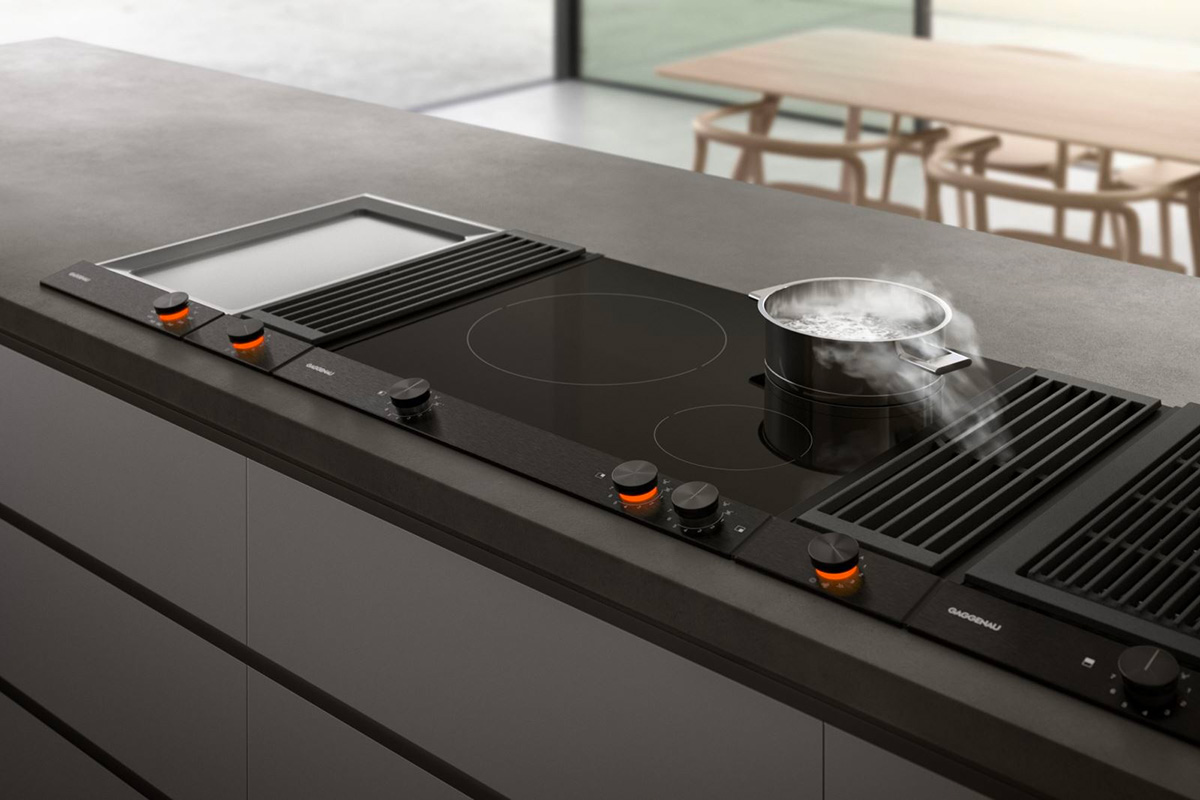 Bếp châu Âu Gaggenau hiện đại với thiết kế tối giản