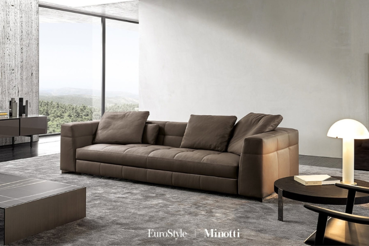 Leather Sofa màu nâu đậm